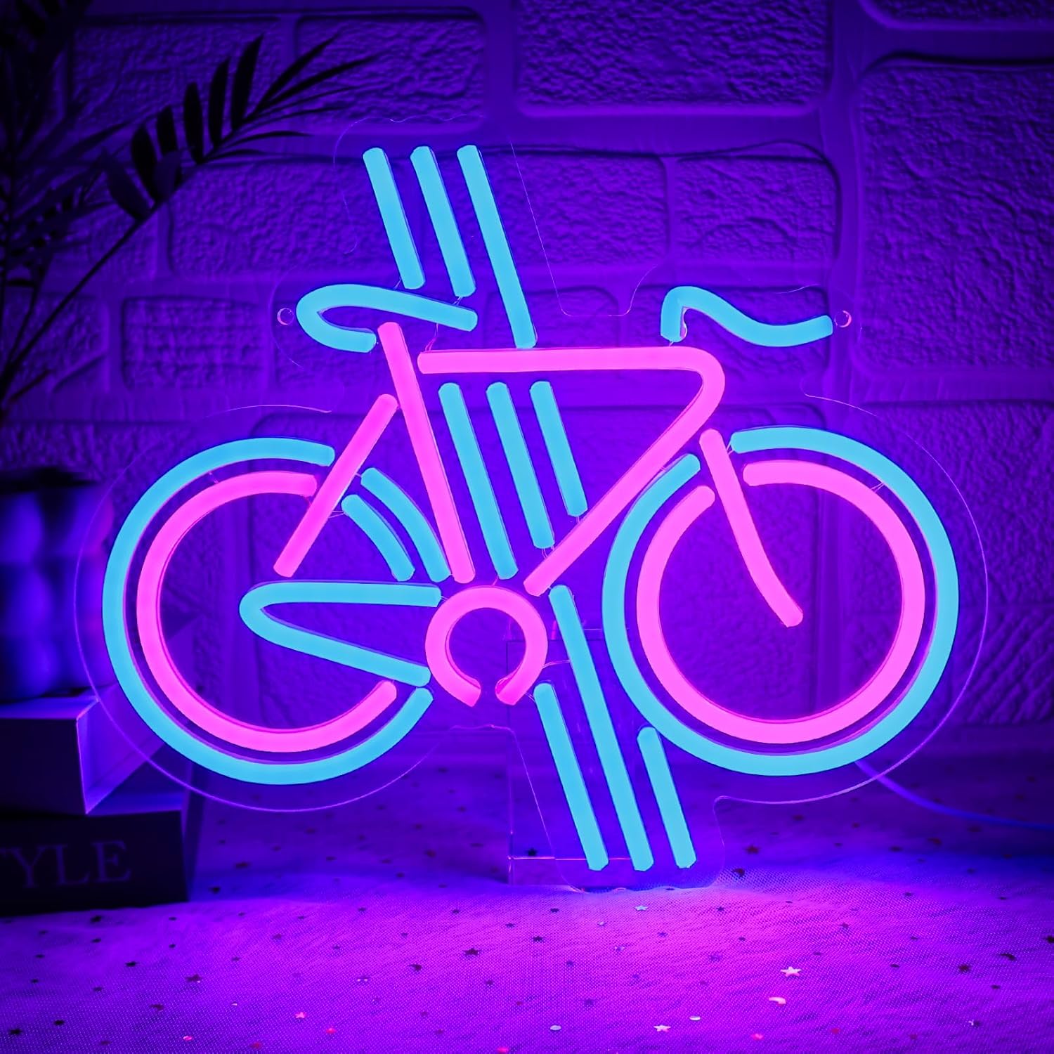Home Gym Neon Sign - Kısılabilir Bisiklet Neon Işığı, Yatak Odası,