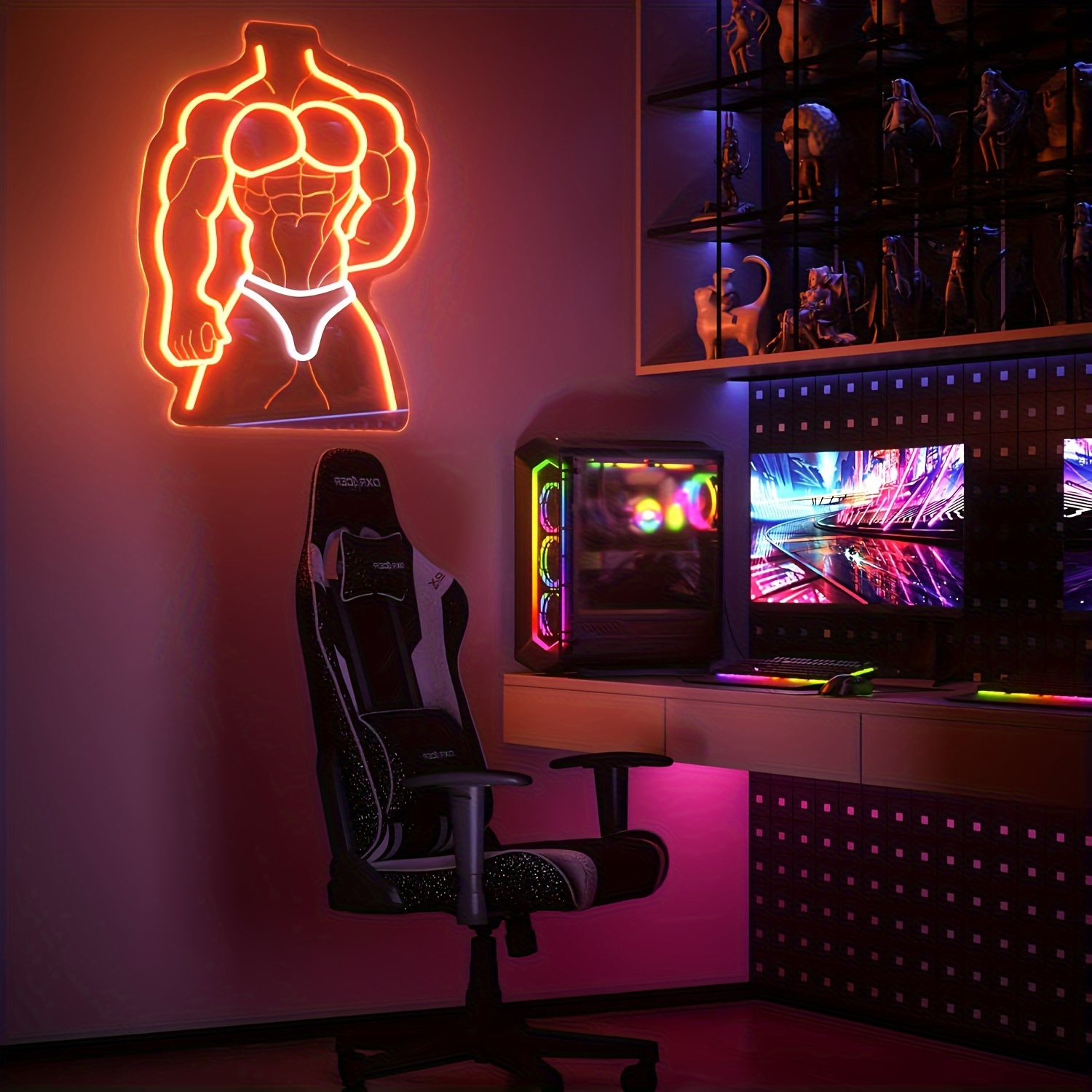 Kaslı Adam Neon Tabela Turuncu - Home Gym Neon Sign incelemesi ve fiyatı