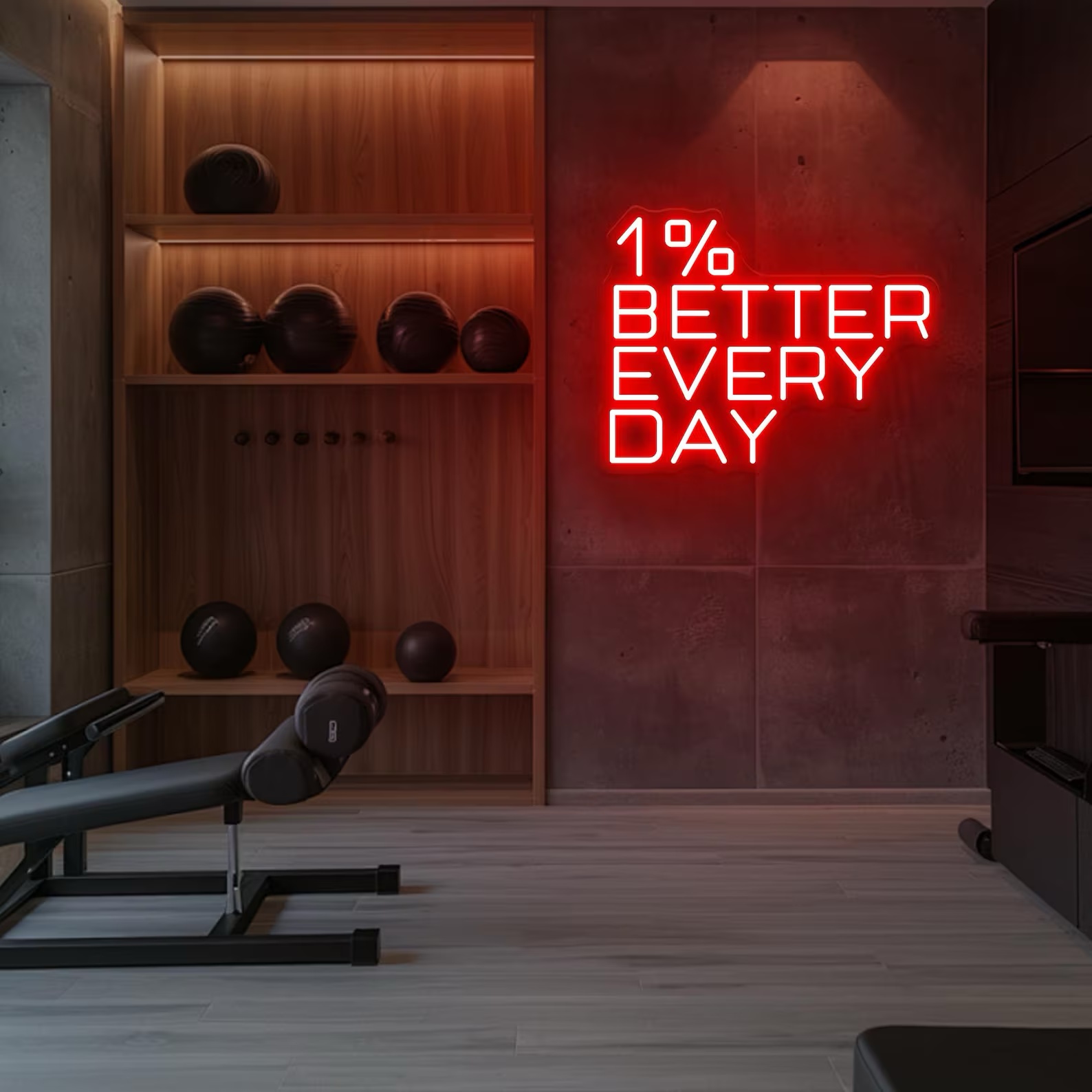 Her Gün %1 Daha İyi Olun Neon  - Home Gym Neon Sign incelemesi ve fiyatı